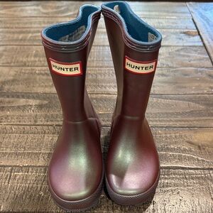 Hunter Kids' Shiny Boots - Metallic Purple